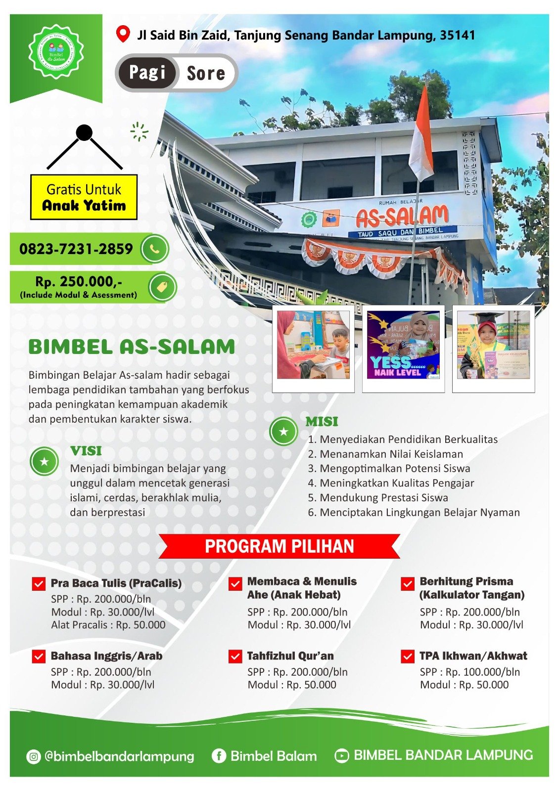 Pamflet terbaru Bimbel As-Salam