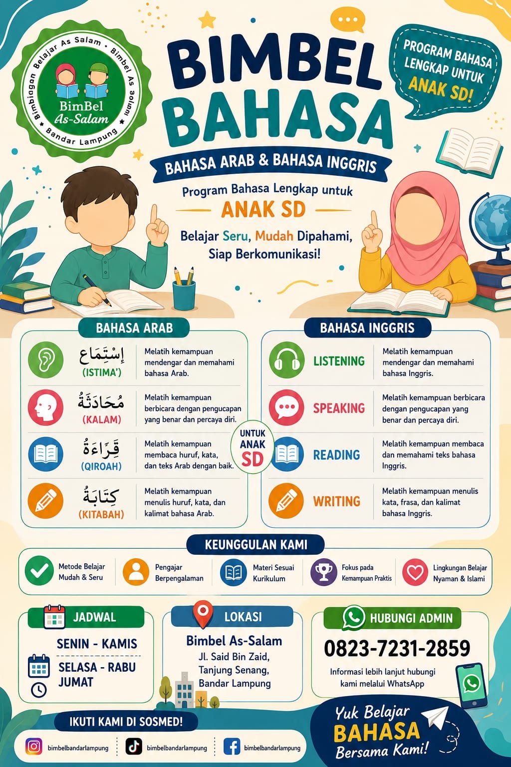 Poster kegiatan Bimbel As-Salam