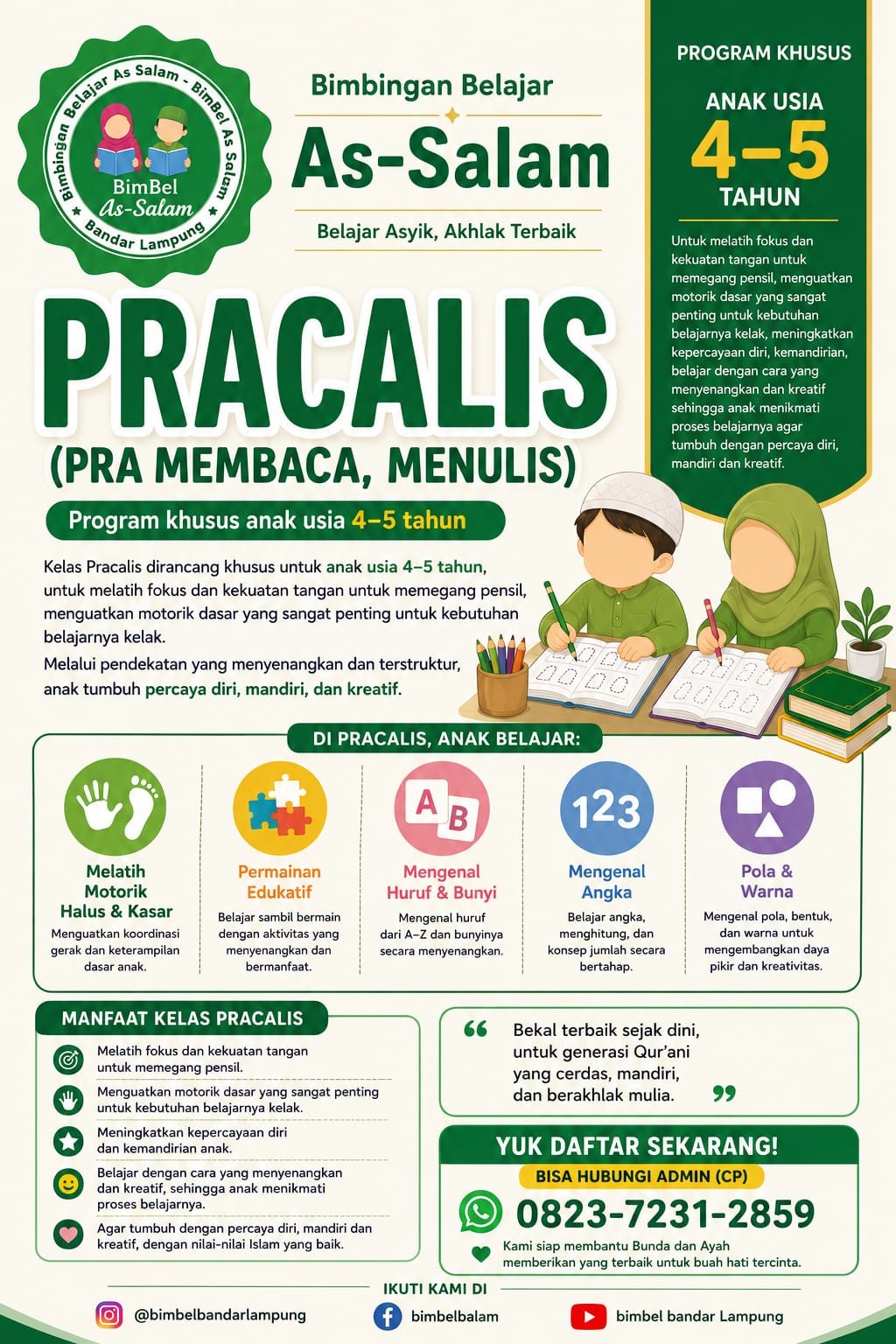 Poster kegiatan Bimbel As-Salam