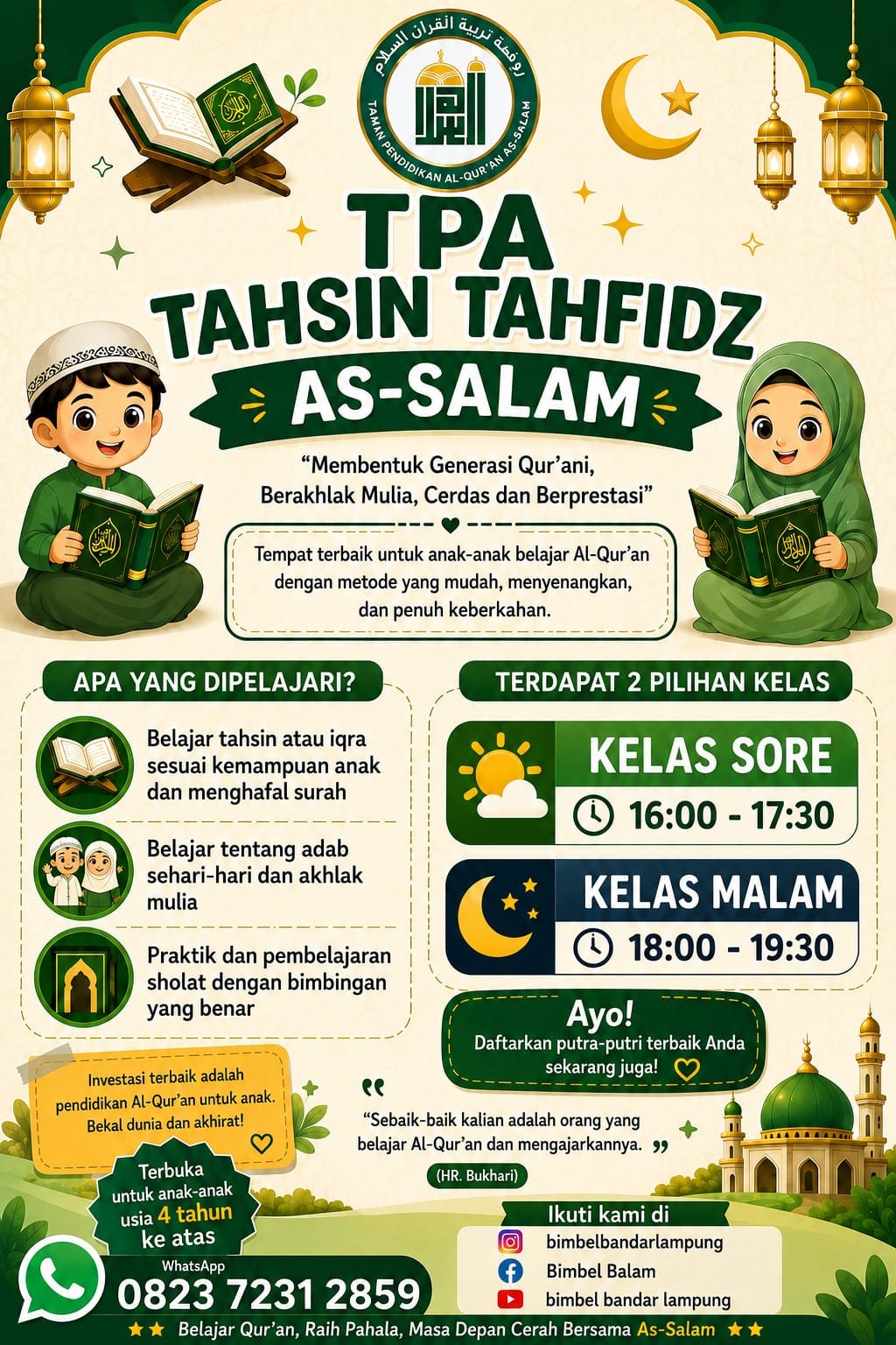 Poster kegiatan Bimbel As-Salam