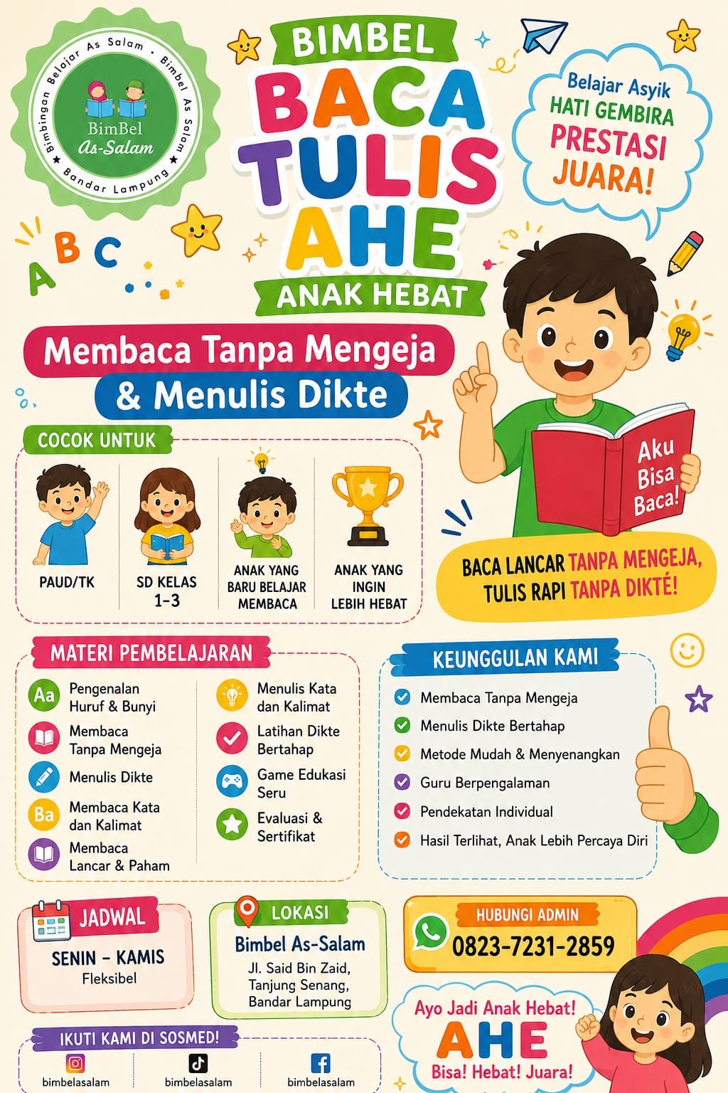 Poster kegiatan Bimbel As-Salam